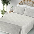 thumbnail image 3 of Ambesonne Abstract Fitted & Flat Sheet with Sham 3 Pcs Set, Dots Circular Geometric, Twin XL, Coconut Cocoa and Pale Grey, 3 of 5