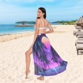 thumbnail image 6 of FORMRS Womens Long Sarong Beach Wrap Semi-Sheer Bikini Skirt Bathing Swimsuit Cover Up, Green Digital Art, 6 of 7