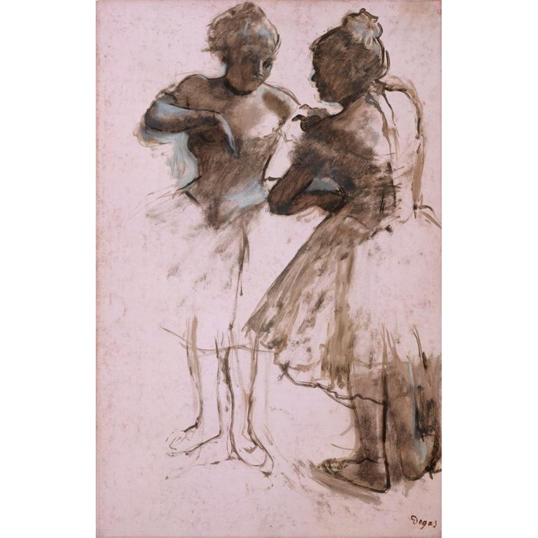 Edgar Degas 13x18 Black Ornate Wood Framed Double Matted Museum