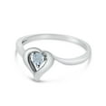 thumbnail image 3 of 14k White Gold Round Aquamarine Heart Ring, 3 of 6