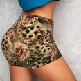thumbnail image 4 of Balery Animal Leopard Pantalones cortos de entrenamiento estampados para mujer, sin costuras, ajustados, para gimnasio, yoga, correr, deportes, ejercicio activo, fitness.-XX-Large, 4 of 8
