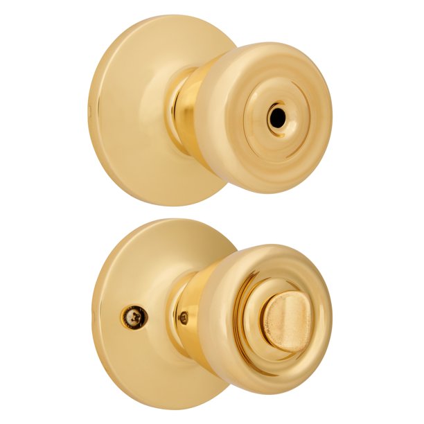 Brink's Privacy Bed/Bath Tulip Style Doorknob, Polished Brass Finish