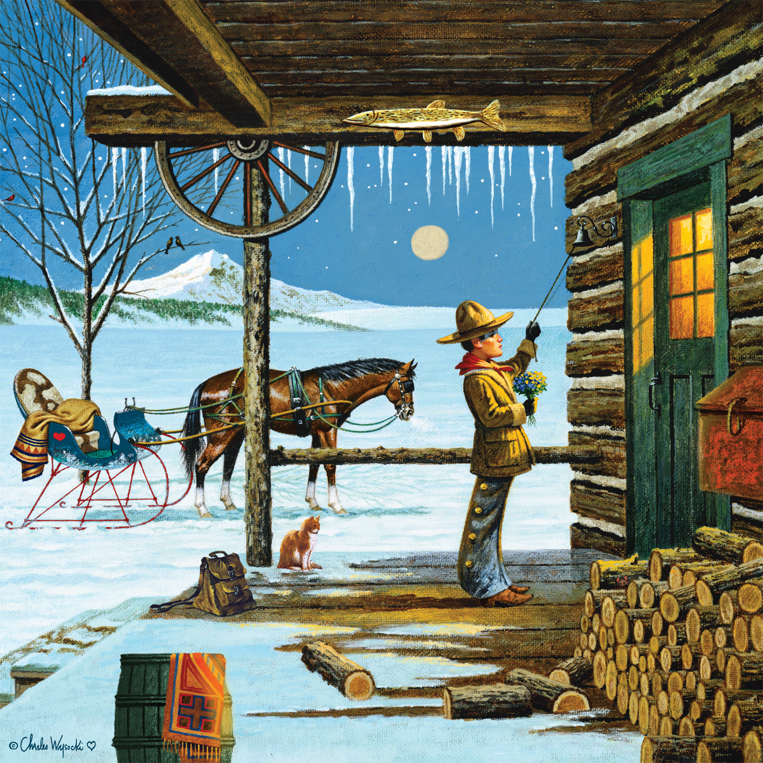Buffalo Games 300-Piece Charles Wysocki Lil' Buckaroo's First Date Jigsaw Puzzle