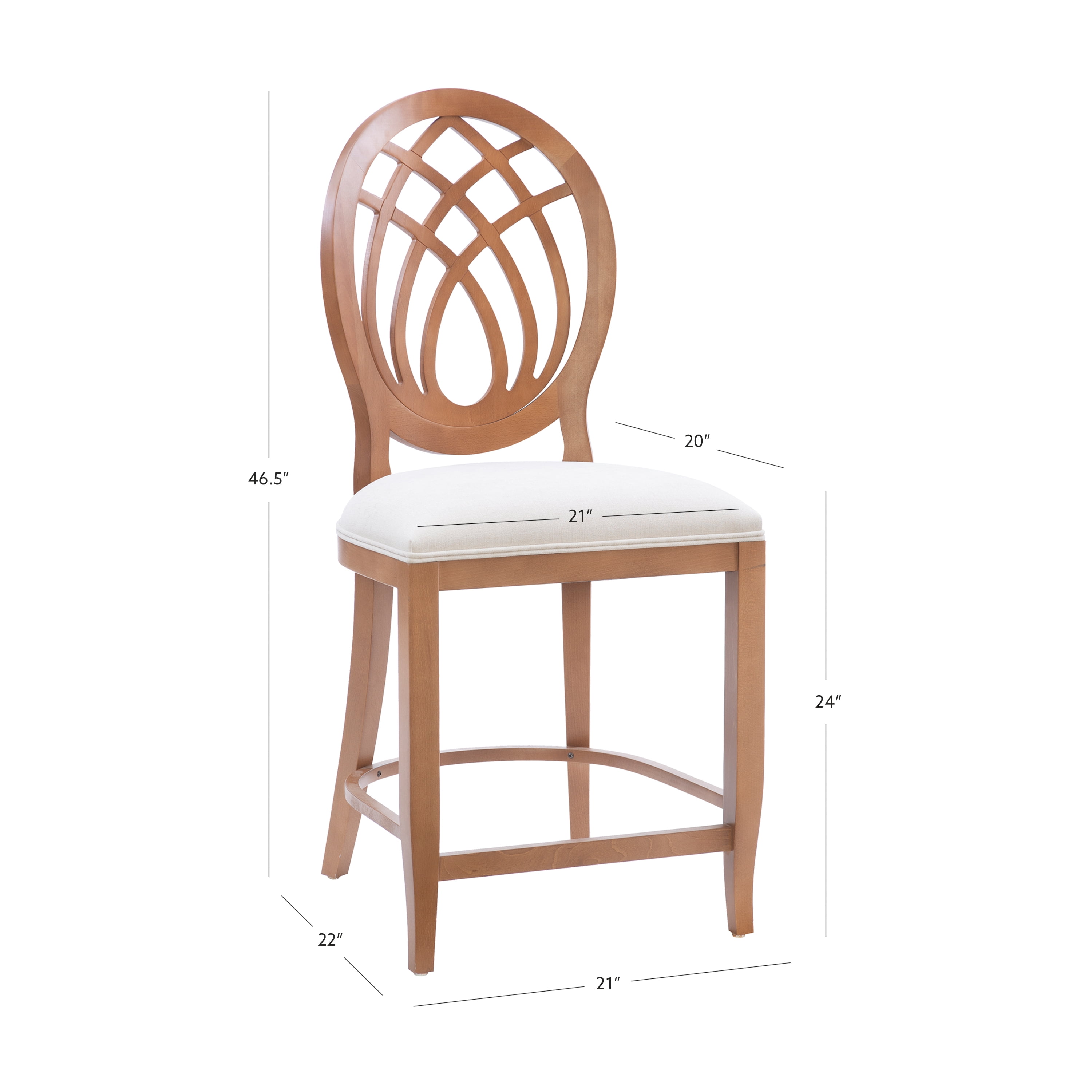 Linon Osborne 24" High Back Brown/Gray Counter Stools, Set of 2