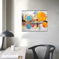 thumbnail image 3 of ONETECH Large Hand Painted Modern Oil Painting on Canvas Square Textured Orange Black White Abstract Wall Art Decor for Living Room Bedroom Framed 20\x16\, 3 of 4