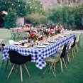 thumbnail image 7 of Hiasan Buffalo Plaid Tablecloth Rectangle, 60 x 60 Inches - Waterproof & Washable Polyester Fabric Checkered Table Cover for Dining, Outdoor Picnic and Party , Royal Blue and White, 7 of 7