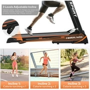 HLAiLL Folding Treadmills With Incline 330lb Capacity Running Machine with Bluetooth Speaker, Device Holder, Easy Assembly&Space-Saving for Walking, Jogging, Running