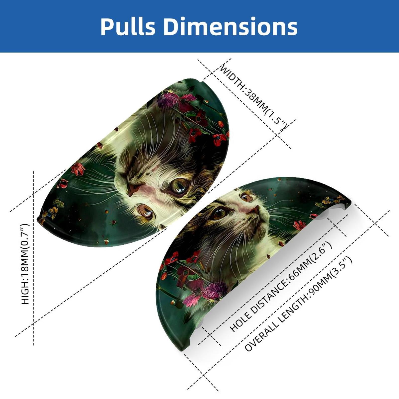 PhooArto 6 Pcs Cup Drawer Pulls, Cat Flowers Night Shell Shape Handles Cabinet Knobs for Dresser Cupboard Closet Wardrobe with Screws