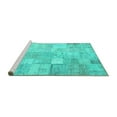 thumbnail image 2 of Ahgly Company Machine Washable Indoor Rectangle Patchwork Turquoise Blue Transitional Area Rugs, 4' x 6', 2 of 4