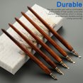 thumbnail image 5 of Plumas de madera Dip Juego de plumas de caligrafía de mano de obra fina con mango ergonómico Plumas de escritura de caligrafía Pluma estilográfica 5pcs Yuarrent EL010566-00, 5 of 5