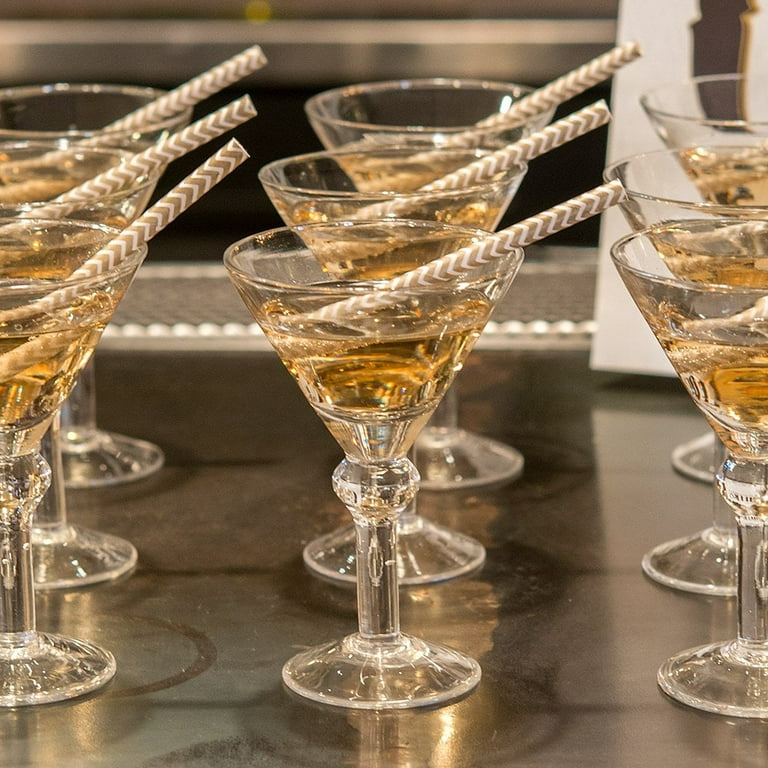Crystalia Home Stemless Martini Glasses Set of 4, Cool Mini Cocktail Shot  Drink Glasses 