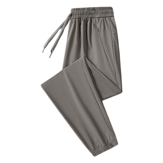 Zszcpp Jogging Pants For Men Unisex Stretch Quick Drying Elastic Waist Drawstring Ice Silk Lounge Trousers Casual Trouser