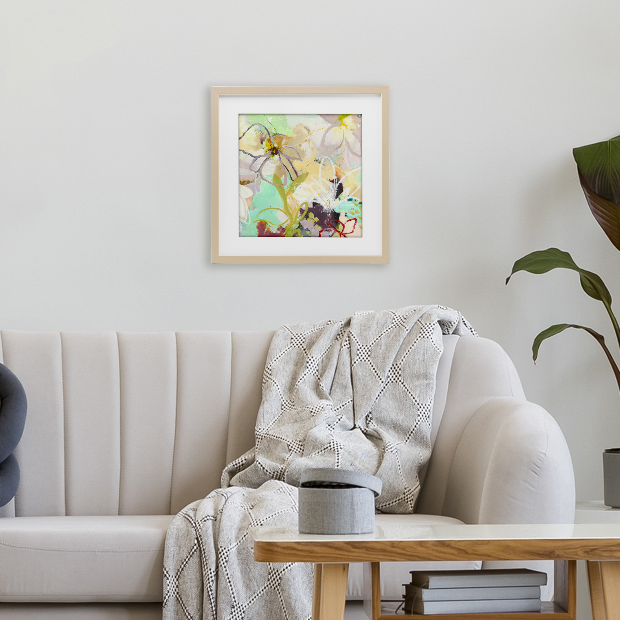 Last Days Of Spring Abstract Birch Framed Print Under Glass, design by Design Fabrikken