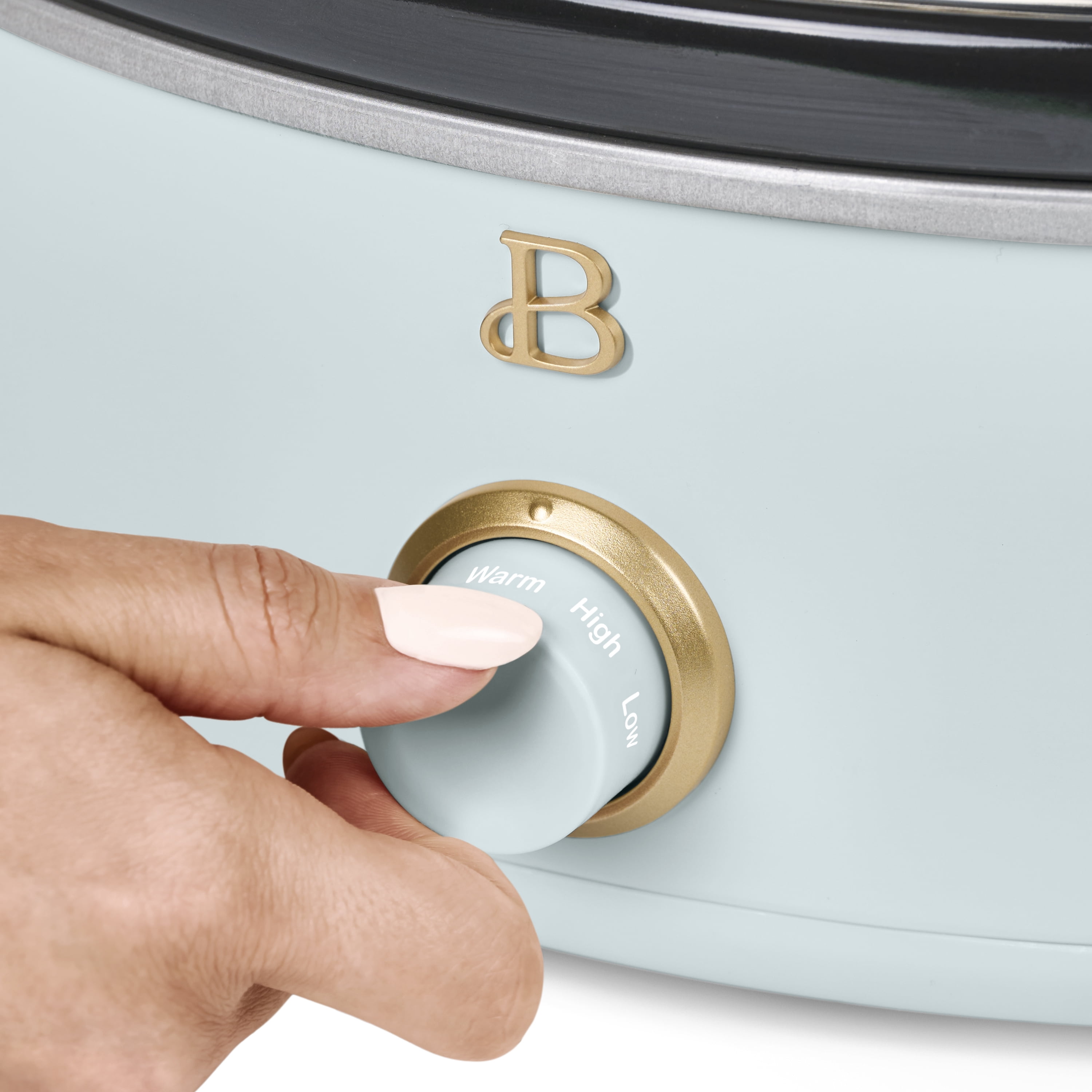 Beautiful 2.5 Qt Dip and Serve Manual Slow Cooker, Hydrangea by Drew Barrymore