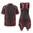 thumbnail image 3 of Psesaysky Red Octopus Print Couples Outfits Hawaiian Matching Sets Summer Button Up Shirts and Sleeveless Dress with Pockets Plus Size Men and Women Matching Clothes for Travel, 3 of 7