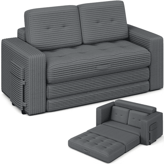 WENTUM Oversized Chaise Lounge Chair Indoor, Deep Seat Sleeper Couch with Pillows, Boneless Floor Sofa Bed for Living Room, Bedroom, No Assembly, Grey