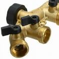 thumbnail image 6 of TOPRenddon 4 Way Brass Hose Splitter, 4 Way Hose Connector and Garden Hose Adapter for Outdoor Faucet Use, Heavy Duty Fittings to Connect to Outside Water Hose Bib, Multi Valve, 6 of 6