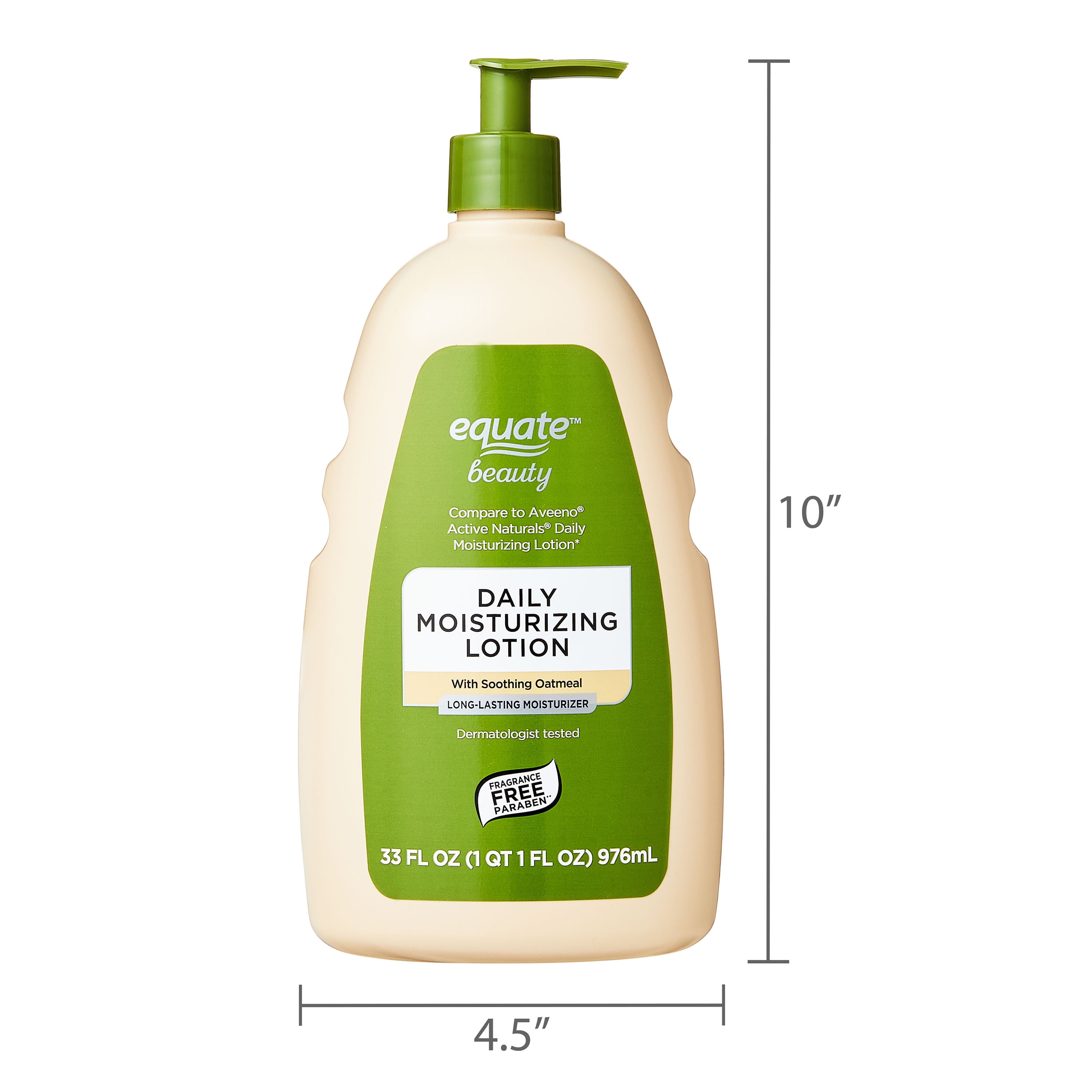 (4 pack) Equate Beauty Daily Moisturizing Lotion with Soothing Oatmeal, 33 fl oz
