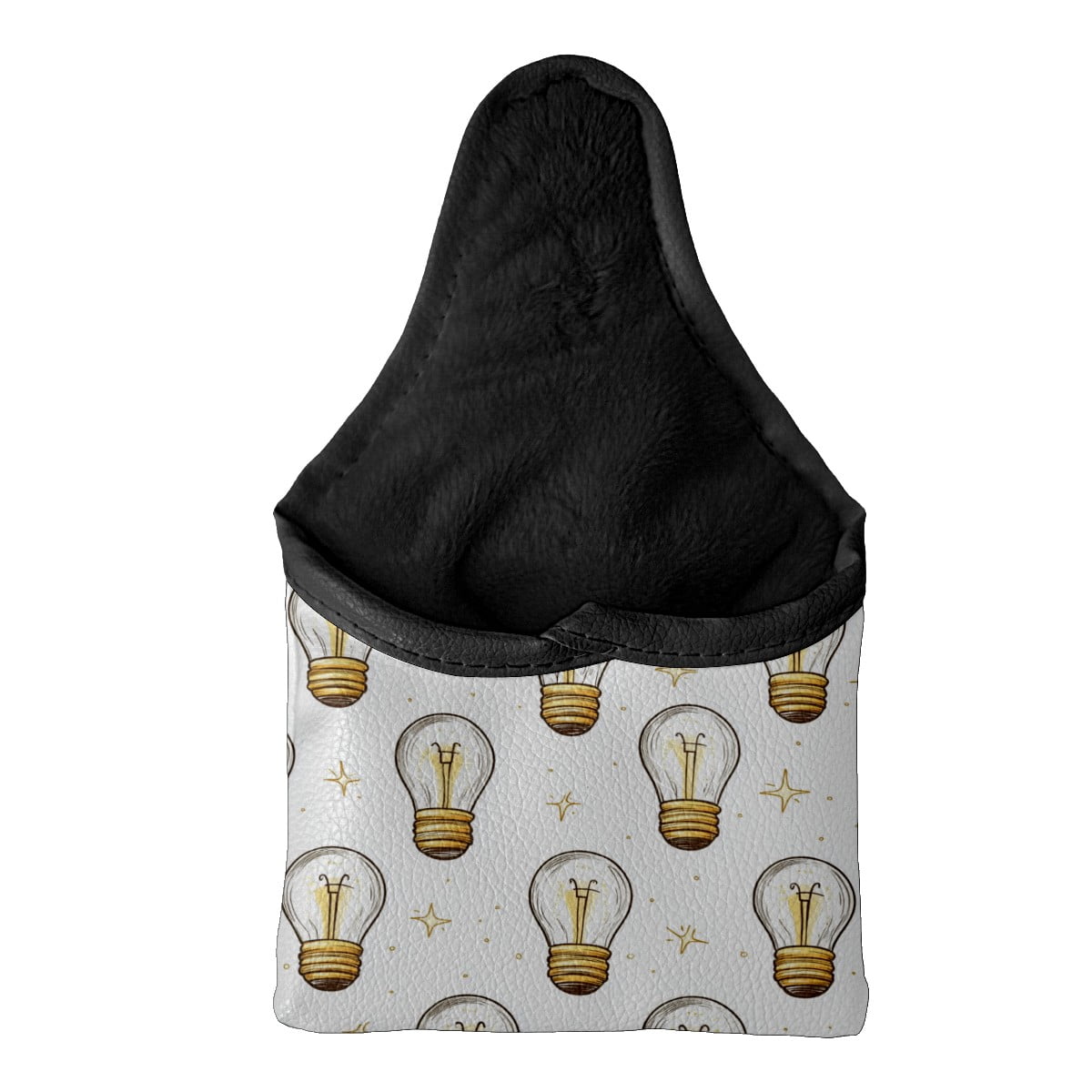 Golf Mallet Putter Cover Premium Leather Waterproof Golf Putter Head Cover with Magnetic Closure Light Bulb Pattern