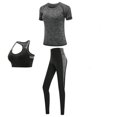 thumbnail image 1 of Ropa Deportiva de secado rápido para mujer, conjunto de ropa de yoga para gimnasio, traje de abrigo, sujetador, camiseta y leggings para entrenamiento, 2019, 1 of 5
