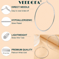 thumbnail image 3 of VEEDOFA Silver Plated Hoop Earrings for Women, Lightweight Hypoallergenic Large Hoops,60mm, 3 of 7