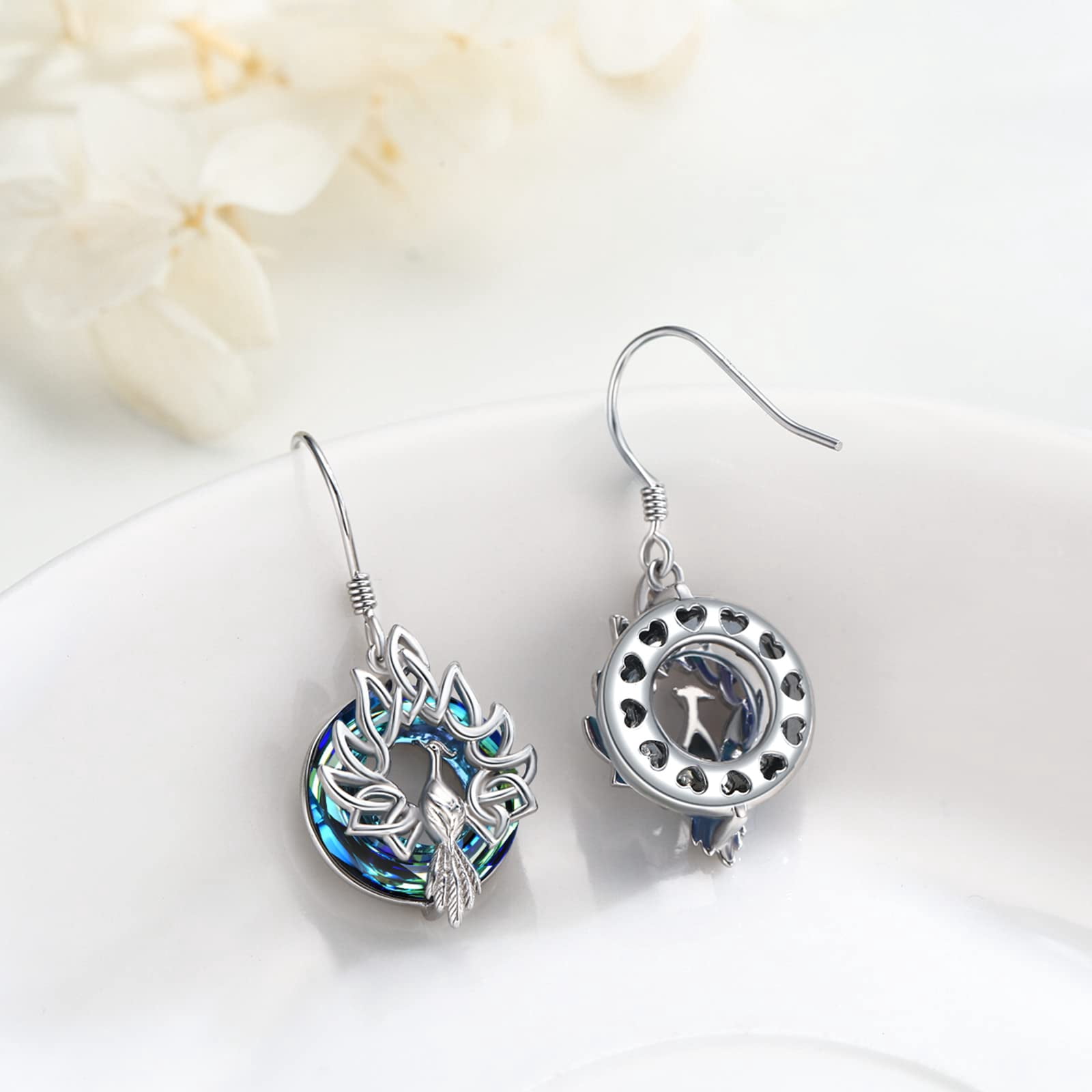 Phoenix Earrings for Women, Dangle Phoenix Earrings Sterling Silver Crystal Phoenix Stud Animal Arrings Jewelry Gifts for Sister Friend Mom Wife Friend Birthday Packaged with Jewelry Box