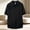 Black, variant on GSPCLAM Casual Shirts for Men Retro Vertical V-Neck Texture Tops Summer Loose Fit Tees for Seaside