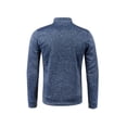 thumbnail image 3 of Gureui Men's Autumn Winter Casual Thin Fleeced Tops, Solid/Speckled Pattern Long Sleeve Stand Collar Front Half Zipper Loose Pullover Tops, 3 of 5