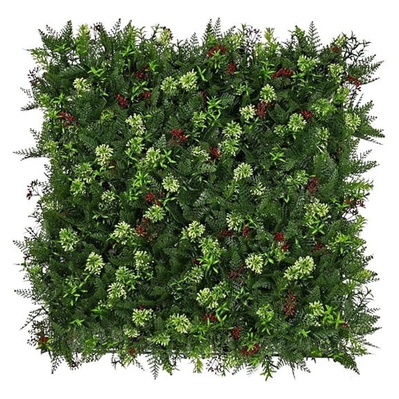 20"x20" Faux Privacy Fence Screen Artificial Boxwood Panels Topiary Hedge Plants for Indoor Outdoor Decoration, #16 Mixed Leaves, 2 Packs