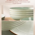 thumbnail image 5 of Famiware Jupiter Dinnerware Set, Plates and Bowls Dish Sets for 4 (12 Pieces), Microwave and Dishwasher  Stoneware Speckled Tableware, Chip and Scratch Resistant, Light Green, 5 of 5