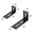 thumbnail image 2 of 2pcs Adjustable L Shaped Metal Corner Bracket Iron Heavy Duty Black 90 Degree Angle Corner Shelf Brackets for Furniture Mounting, 2 of 3