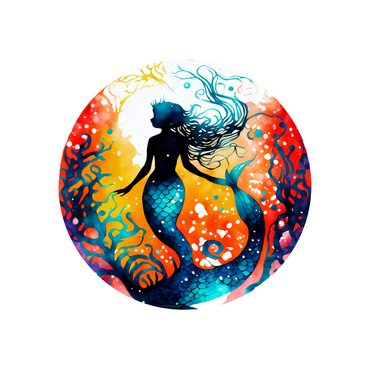 Whimsical Practicality's Magical Mermaid Edible Icing Image Cake Topper-8 inch Round or Larger