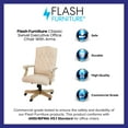 thumbnail image 4 of Emma + Oliver Ivory Microfiber Classic Executive Swivel Office Chair with Driftwood Base, 4 of 13