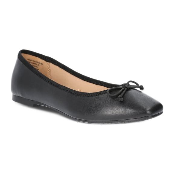Time and Tru Women's Faux Leather Ballet Flats