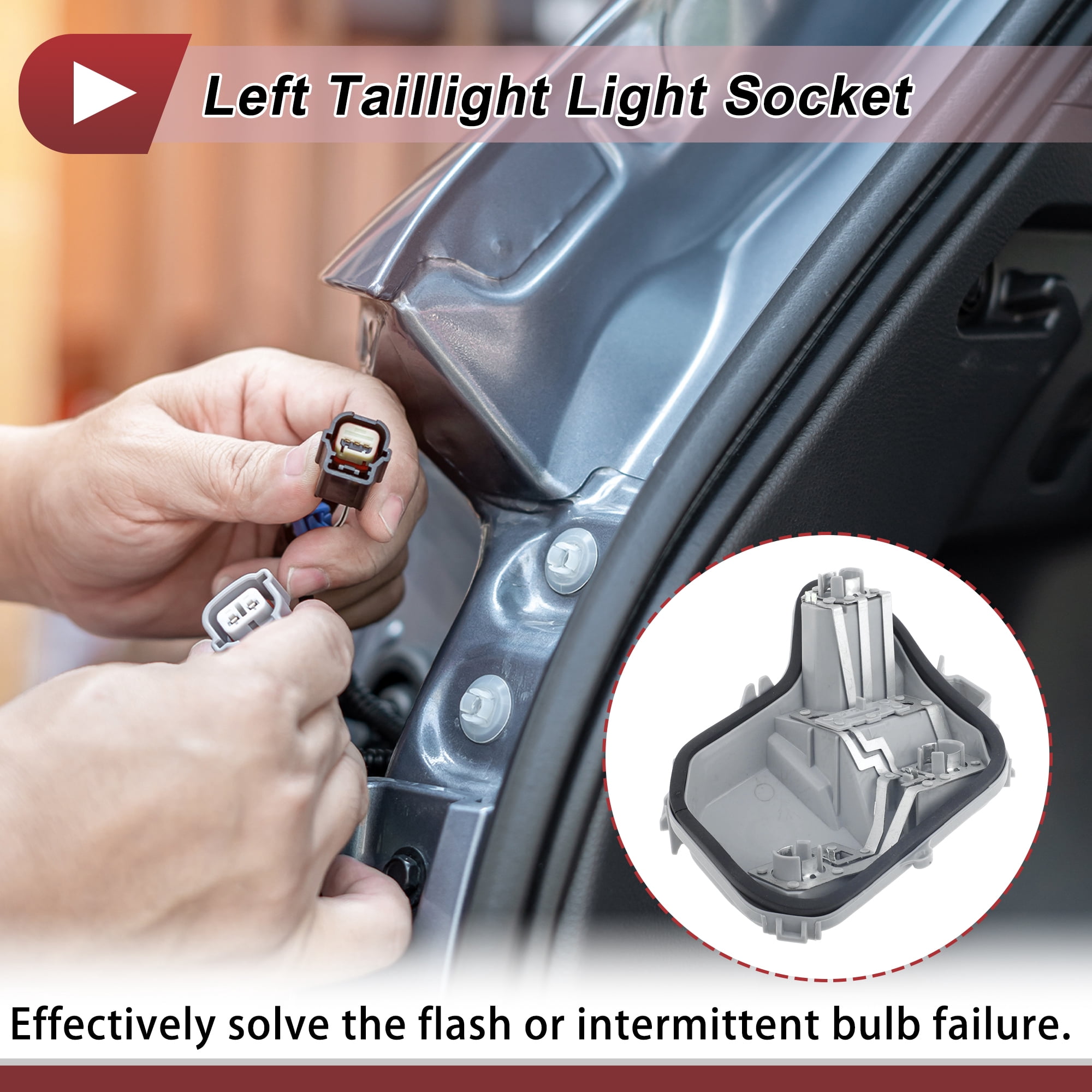 Unique Bargains Left Taillight Socket for Audi A4 B7 8E Avant 2005-2008 8E9945257B