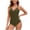 Army Green, variant on Women's Backless Bikini Set, Off-Shoulder Color Block Swimsuit with Removable Padding, High Waisted Bathing Suit for Beach and Vacation
