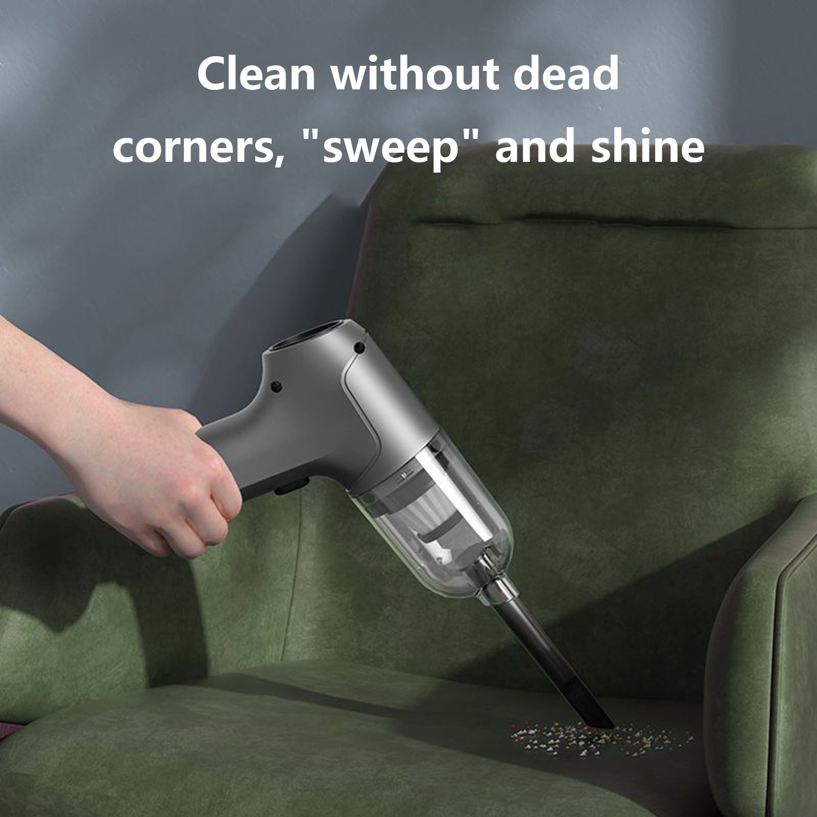 ZToonmas Car Vacuum Portable Cordless, 60W / 5000Pa Car Mounted Vacuum Cleaner with High Suction Power, 3600Mah Long-Lasting Battery, for Car Home Use