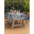 thumbnail image 2 of Outdoor Tablecloth with Umbrella Hole & Zipper, Vintage Navy Blue Grey Rectangle Tablecloth 60x102 Inch, Modern Abstract Boho Art Patio Table Cover Waterproof Table Cloth for Picnic/Party, 2 of 7