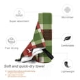 thumbnail image 3 of YFYANG Adult Microfiber Portable Travel Towel, Christmas Checkered Moose Pattern Quick Dry Towel with Hiking Buckle PVC Pouch, 16" x 31.5", 3 of 6