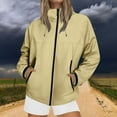 thumbnail image 2 of iHPH7 Manteau de Randonnée Femme Manteaux d'Automne Manteau de Pluie à Capuche Femme Veste Zippée Veste de Voyage Manteau de Pluie Léger Femme Manteau d'Extérieur Jaune TG, 2 of 9