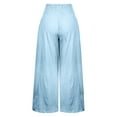 thumbnail image 5 of Linen Palazzo Pants for Women Casual,Women Linen Palazzo Pants Summer Casual Loose High Waist Wide Leg Long Lounge Pant Trousers with Pocket, 5 of 6