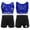 Blue Black, variant on Hansber Kids Girls Gymnastics Outfits Sparkle Star Rhinestones Crop Top with Dance Shorts Set Activewear White 8