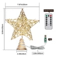 thumbnail image 5 of Roylvan Christmas Star Tree Topper with Remote Control, 8 Light Modes, 9.84" Tree Topper Decorative Light, Gold, 5 of 7