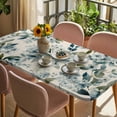 thumbnail image 3 of Spring Flowers Table Cloths for 5 Foot Rectangle Tables, Watercolor Floral Leaves Botanical Beige Patio Waterproof Elastic Fitted Tablecloths, Washable Rectangular Table Cover for Camping, 3 of 8
