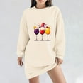 thumbnail image 2 of Pisexur Robes de Noël pour Femmes, Robe Chandail en Molleton à Col Rond Imprimé Verres de Vin Tendance, Robe de Fête Décontractée à Manches Longues, Robe de Vacances de Noël Mini Robe, 2 of 4