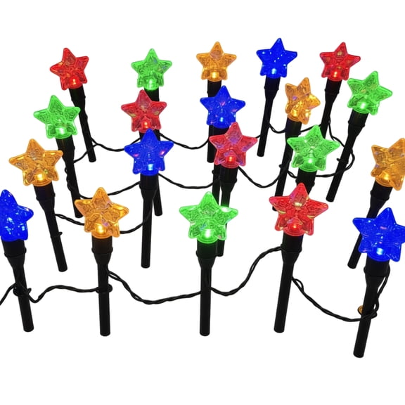 Solar Stake Lights String Pathway Lights with Star Bubble Ball Covers for Garden Lawn Walkway Patio Yard Festival Decor
