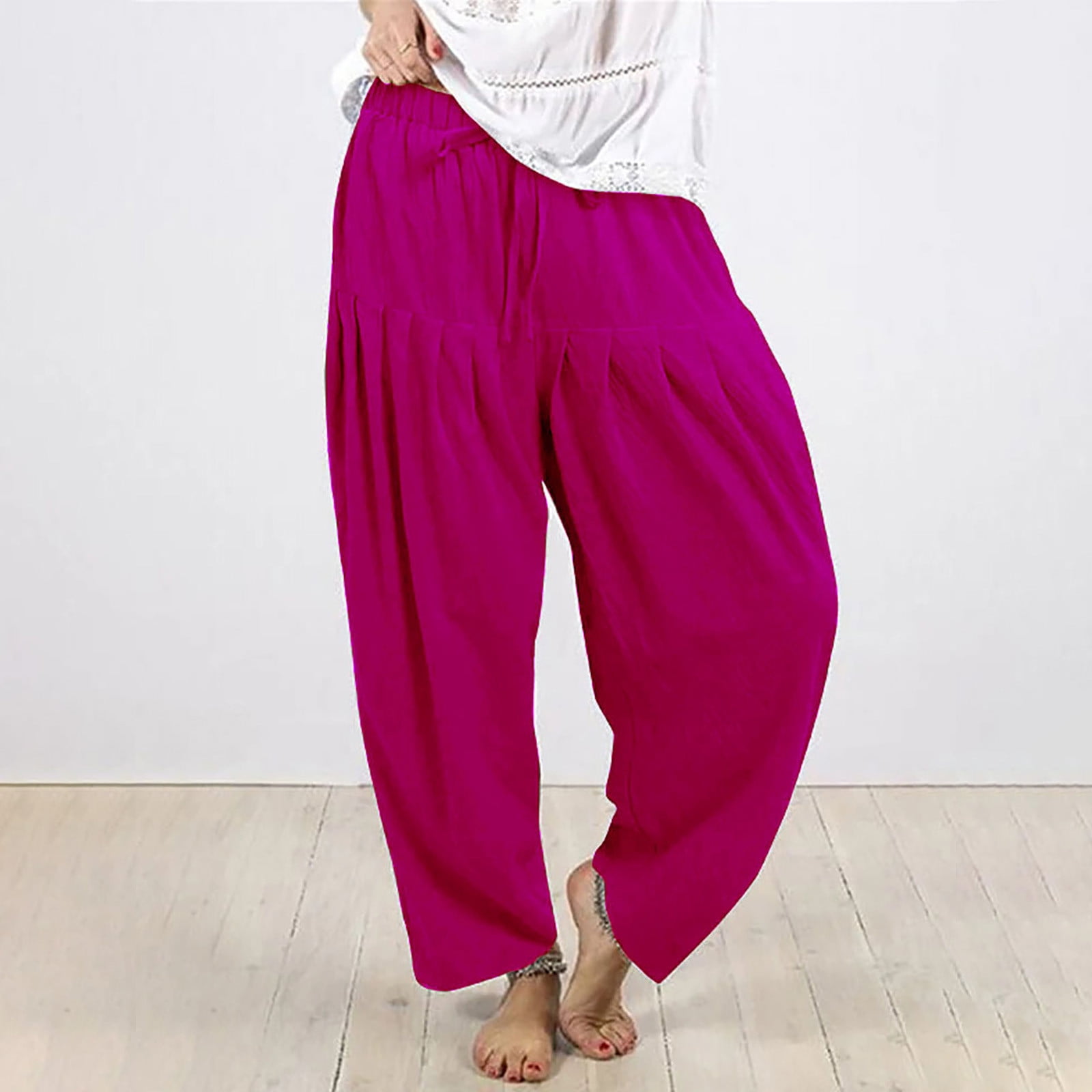 Buy online Pink Solids Harem Pant Trousers from bottom wear for Women by  The Fashion Hub for ₹649 at 35% off | 2024 Limeroad.com