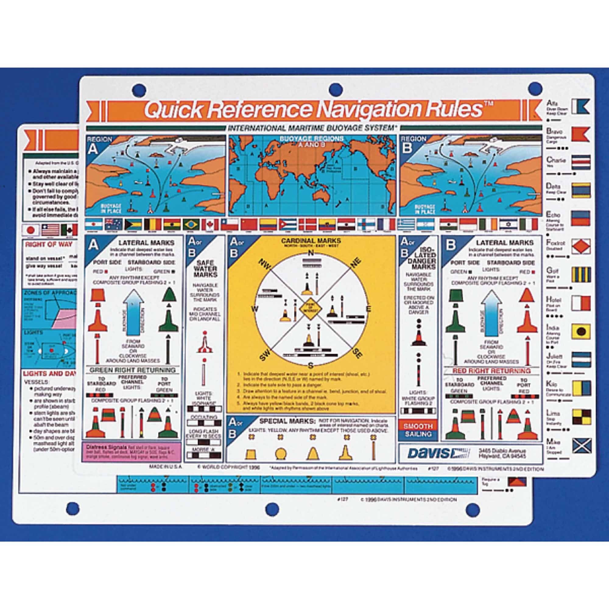Davis 127 International Nav Rules Quick Reference Card