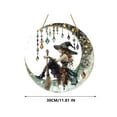 thumbnail image 2 of Loyerfyivos 12x12 inch Charming Moonlight Witch Acrylic Stained Glass Window Hanging Sun Catcher Decor Stained Panel Hangings Wall Art Decor, for Friends and Family (Moonlight Witch), 2 of 2