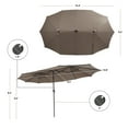 thumbnail image 4 of Costway 15FT Twin Patio Double-Sided Umbrella 48 Solar LED Lights Crank Outdoor Coffee, 4 of 10